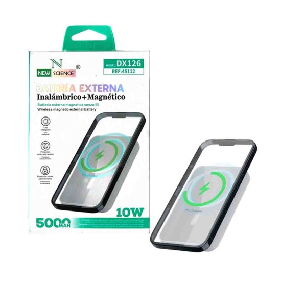 Power Bank Magnético New Science DX126 10W 5000mAh Branco